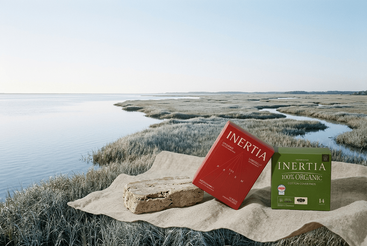Organic cotton sanitary pads in monthly sets