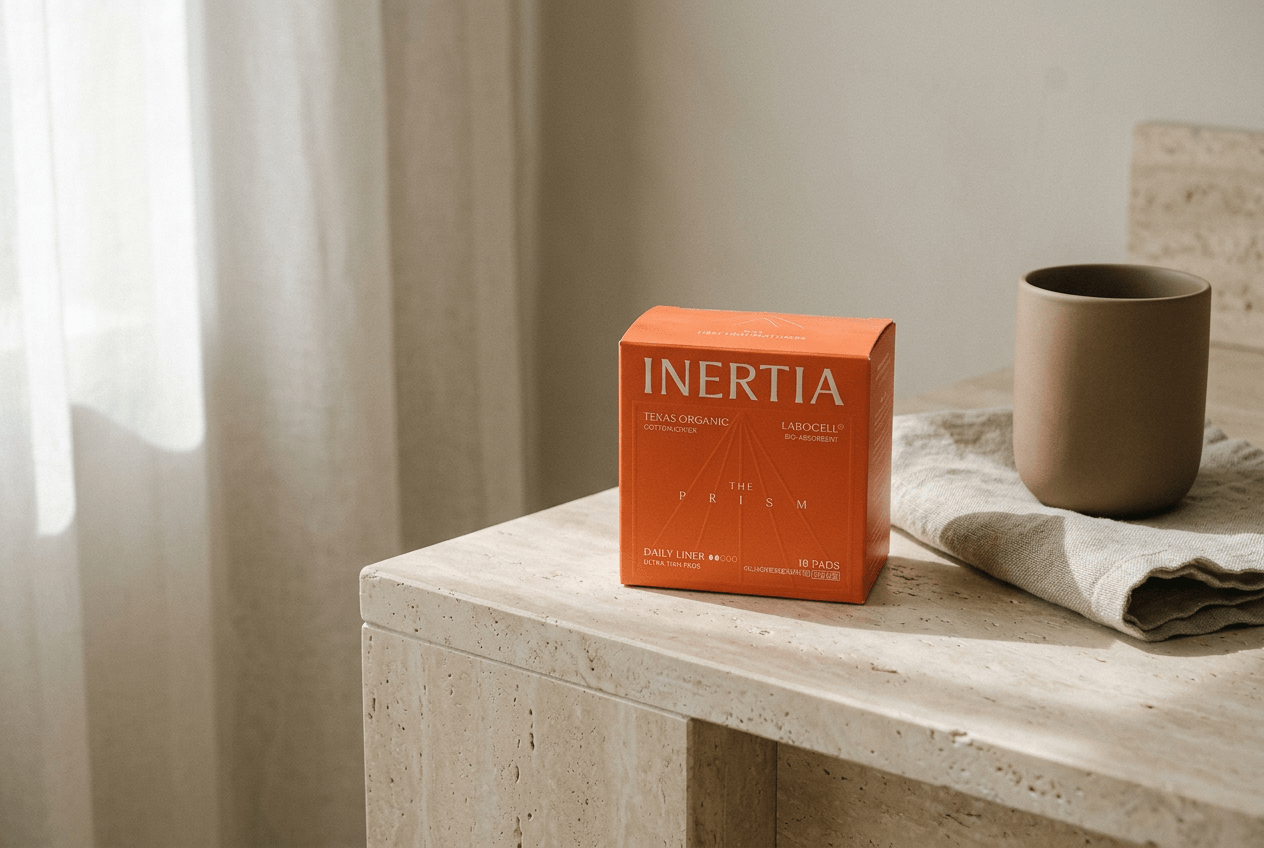 Inertia monthly care set with organic cotton pads and inositol
